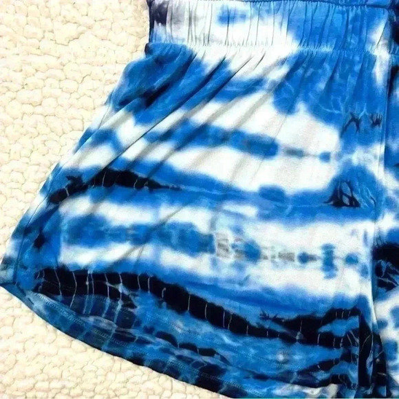 Young Fabulous & Broke Tie Dye Elastic Waist 3/4 Tab Sleeve Jumper Romper Size S - Picture 6 of 14